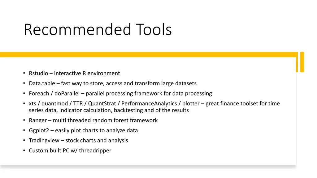 recommended tools