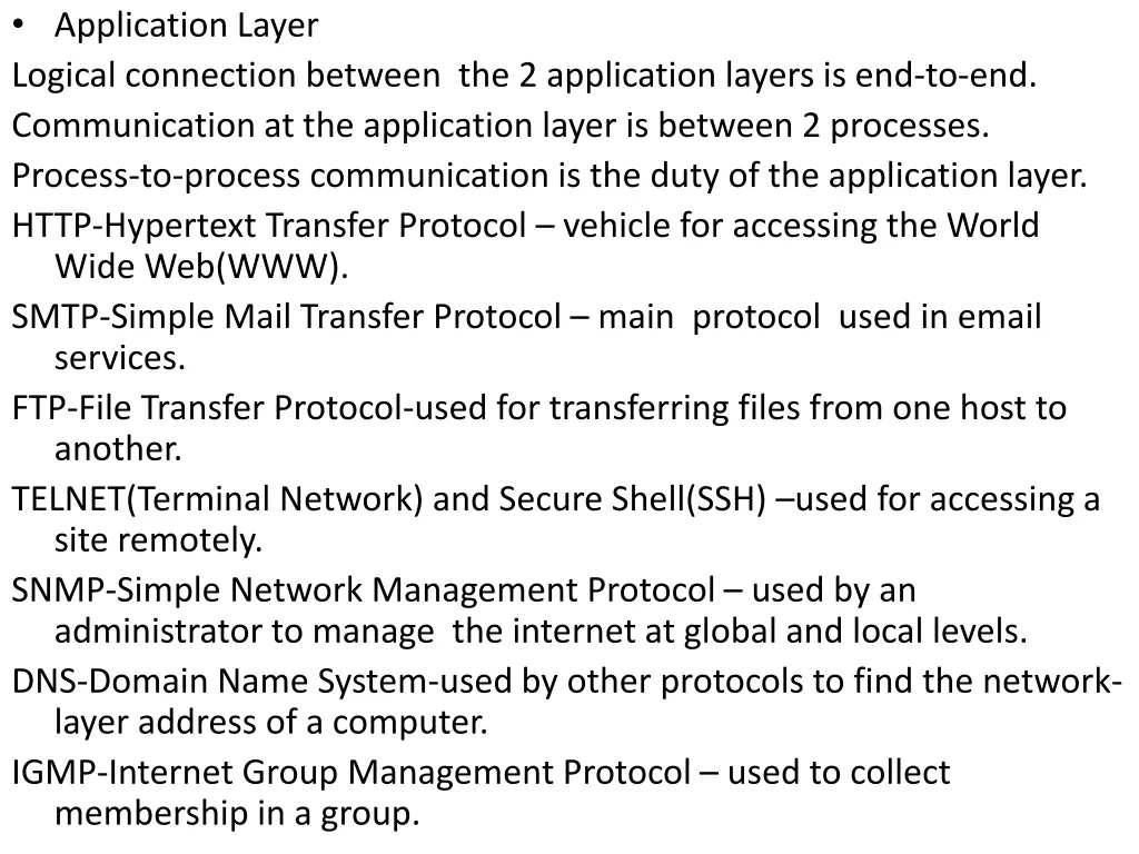 application layer logical connection between