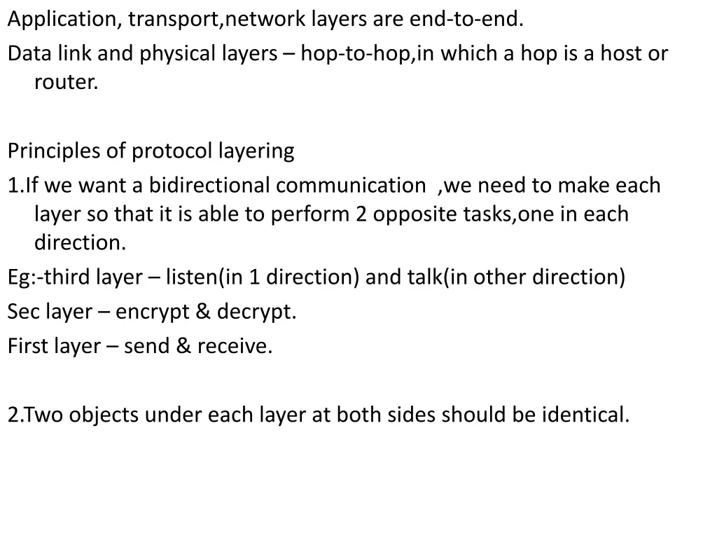 application transport network layers