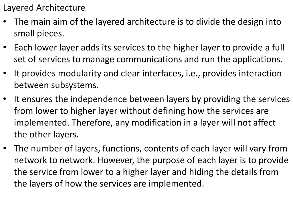 layered architecture the main aim of the layered