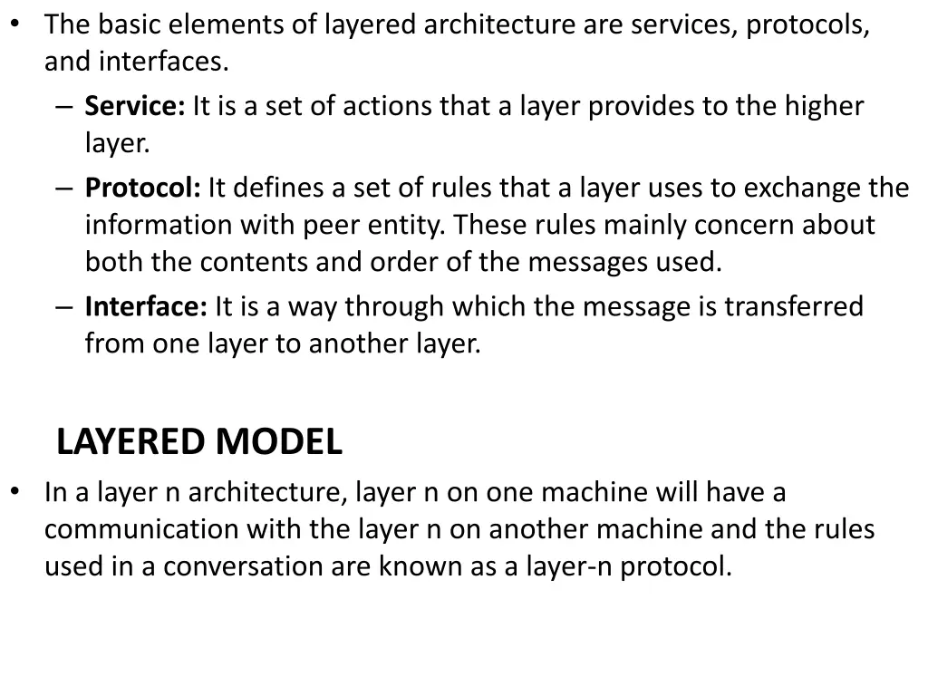 the basic elements of layered architecture