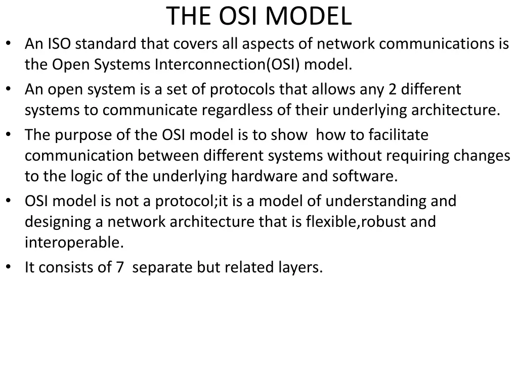 the osi model