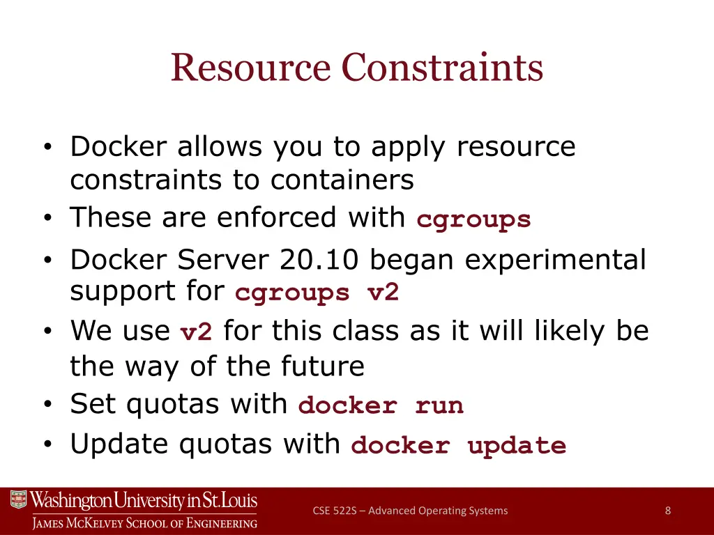 resource constraints