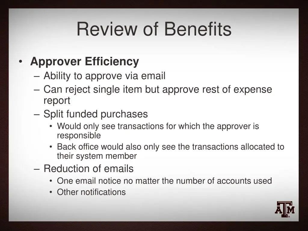 review of benefits 2