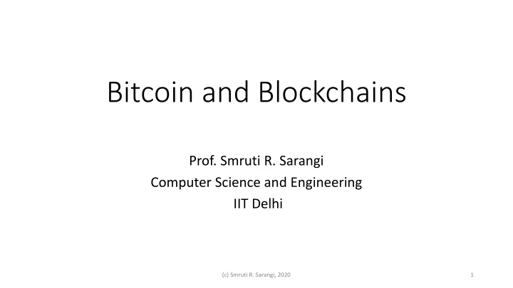 bitcoin and blockchains