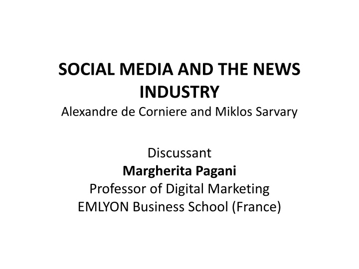 social media and the news industry alexandre