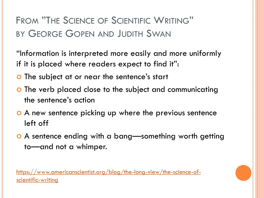 f rom t he s cience of s cientific w riting