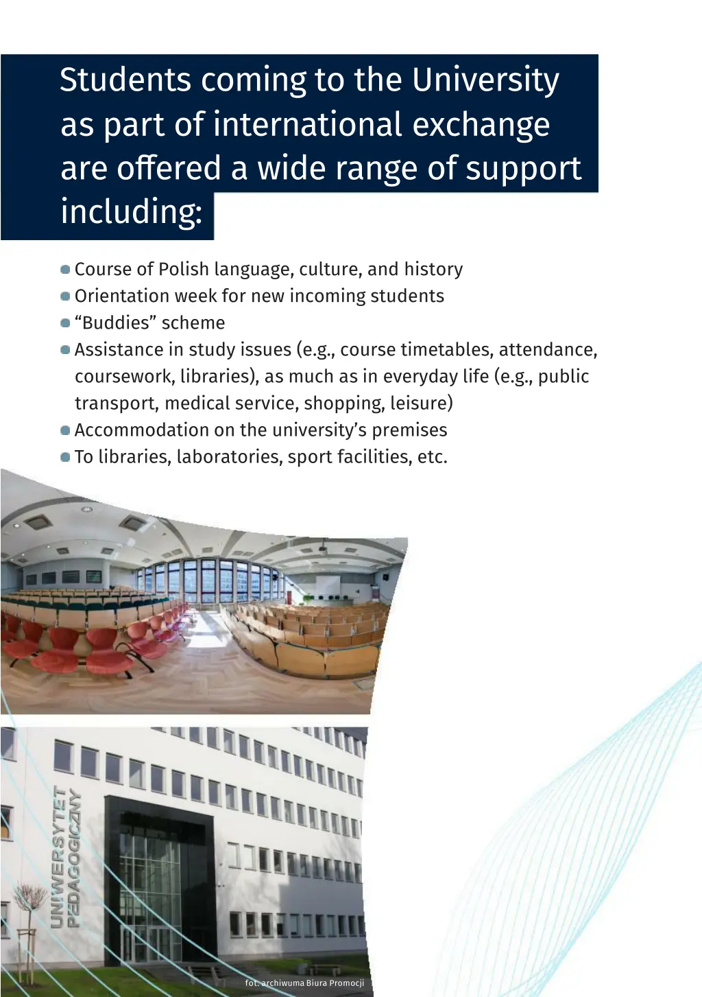 students coming to the university as part