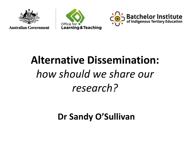 alternative dissemination how should we share
