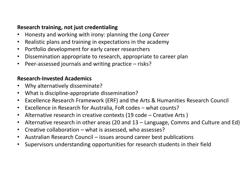 research training not just credentialing honesty