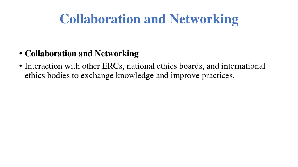 collaboration and networking