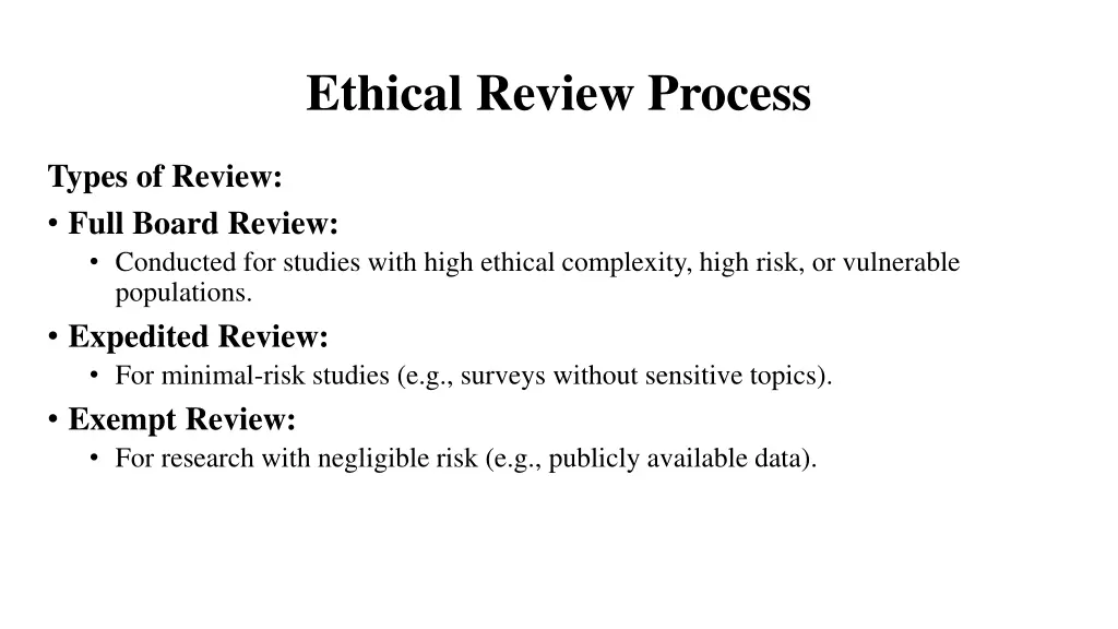 ethical review process