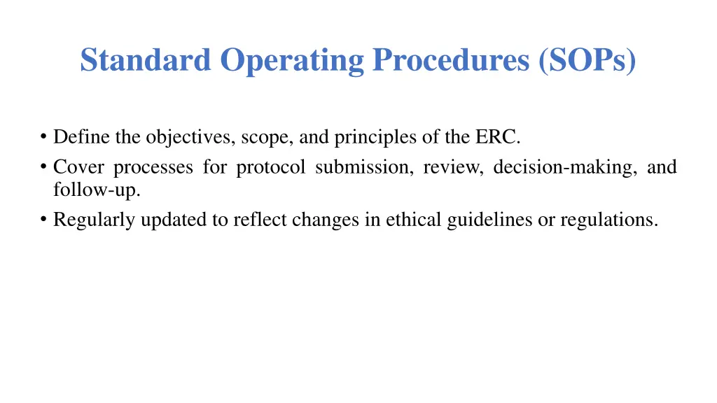 standard operating procedures sops