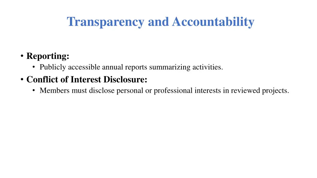 transparency and accountability