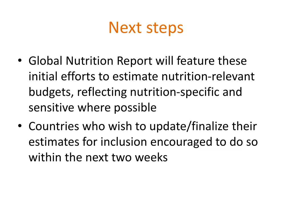 next steps