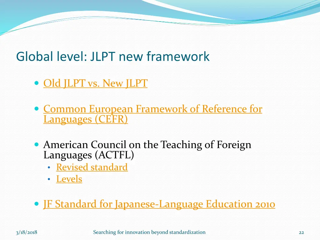 global level jlpt new framework