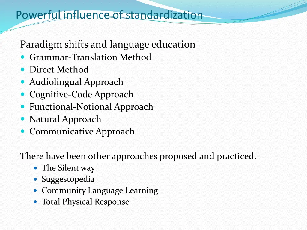 powerful influence of standardization