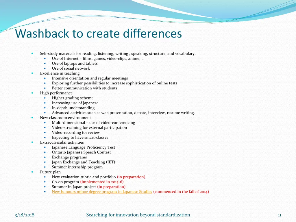 washback to create differences