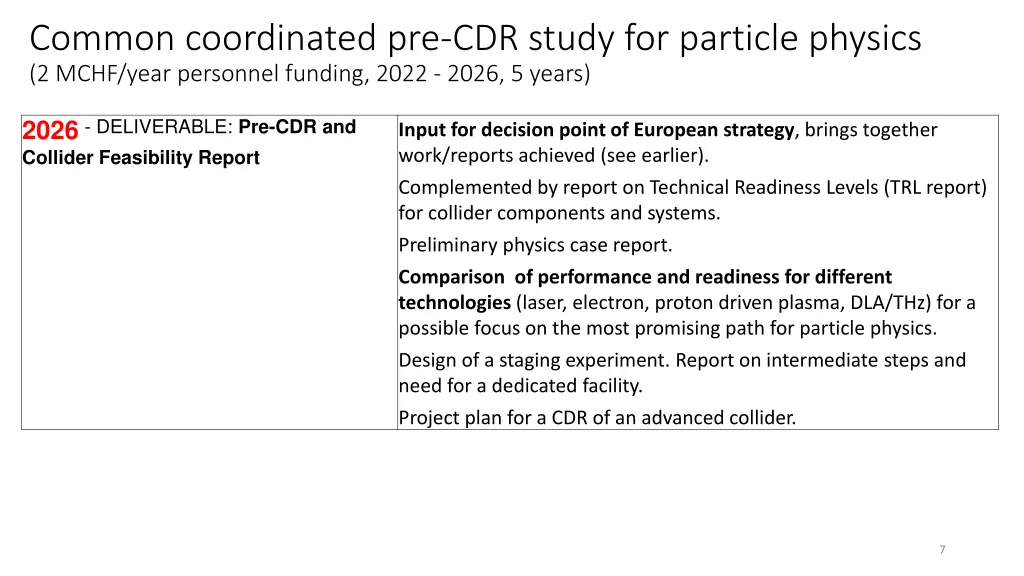 common coordinated pre cdr study for particle 2