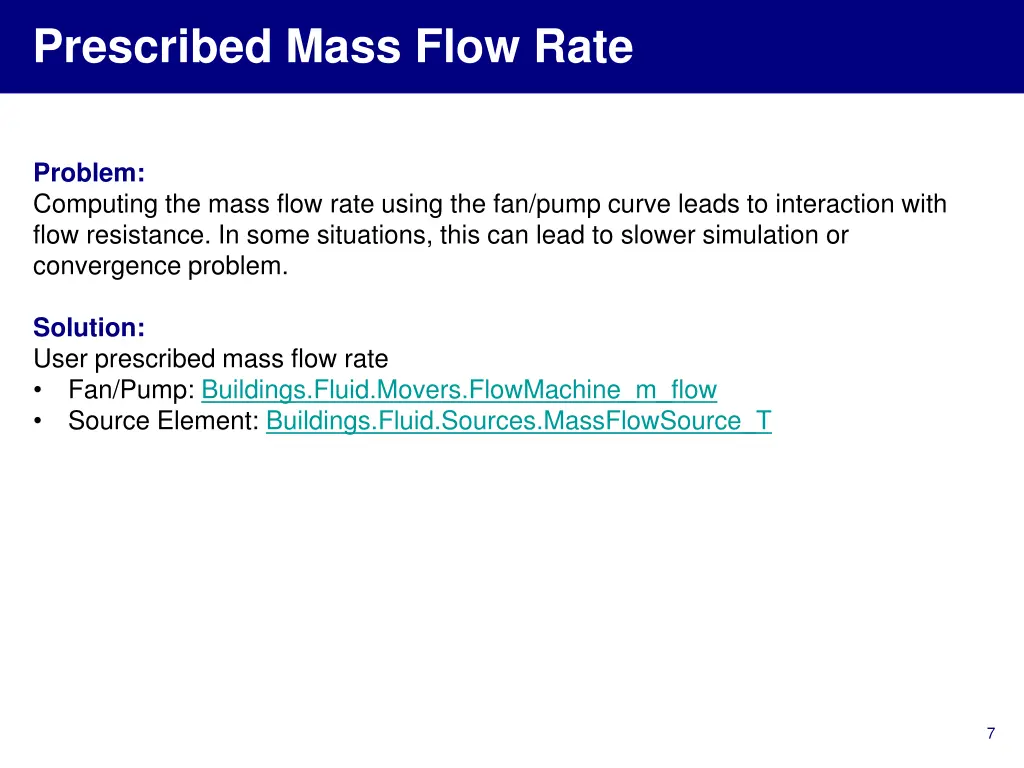 prescribed mass flow rate