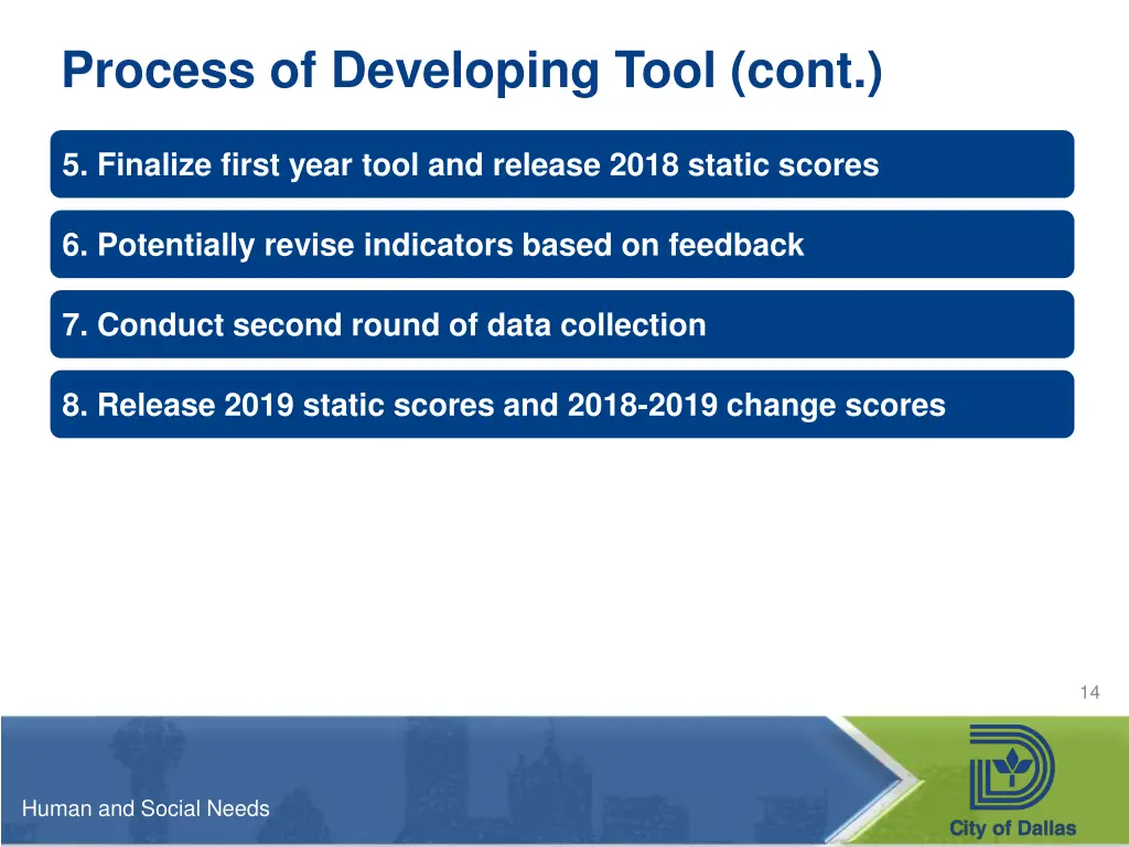 process of developing tool cont