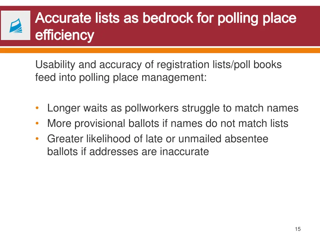accurate lists as bedrock for polling place