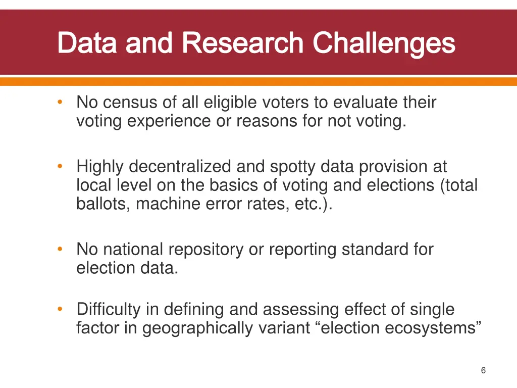 data and research challenges