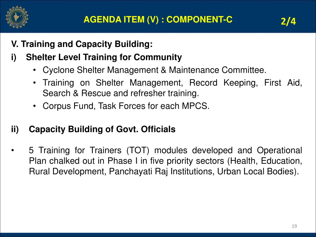 agenda item v component c 1