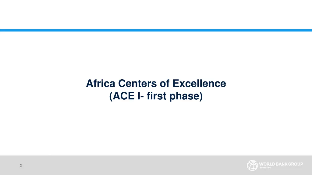 africa centers of excellence ace i first phase