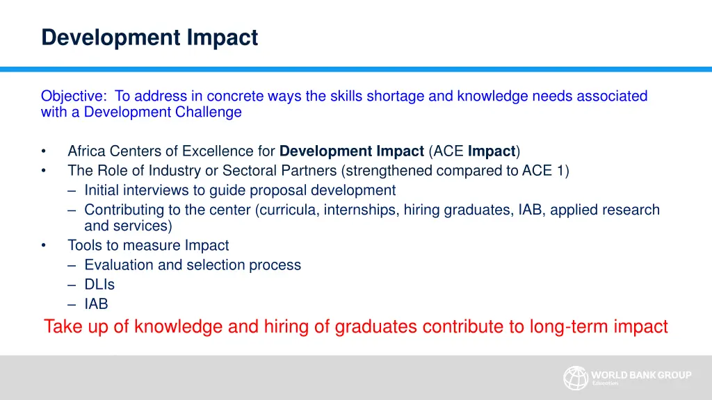 development impact