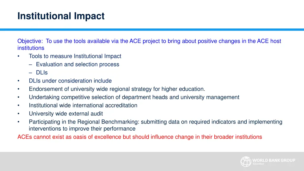 institutional impact