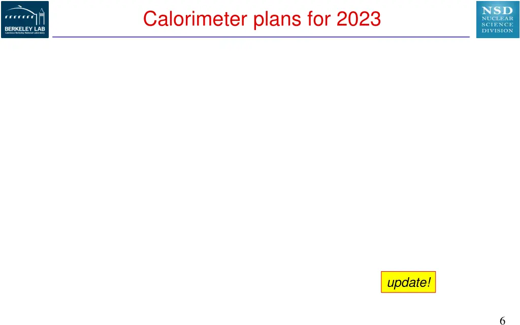 calorimeter plans for 2023