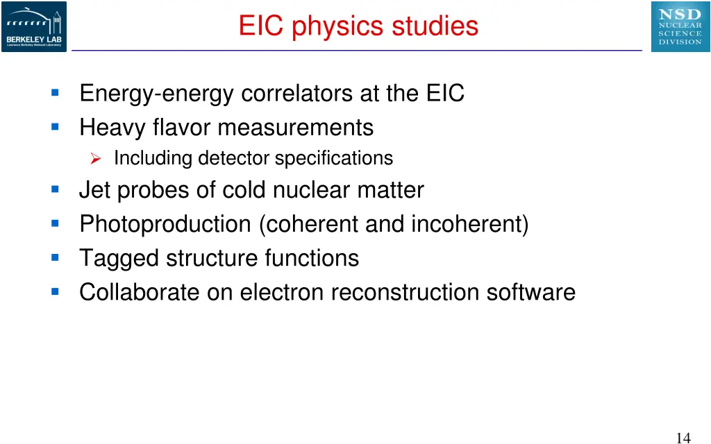 eic physics studies