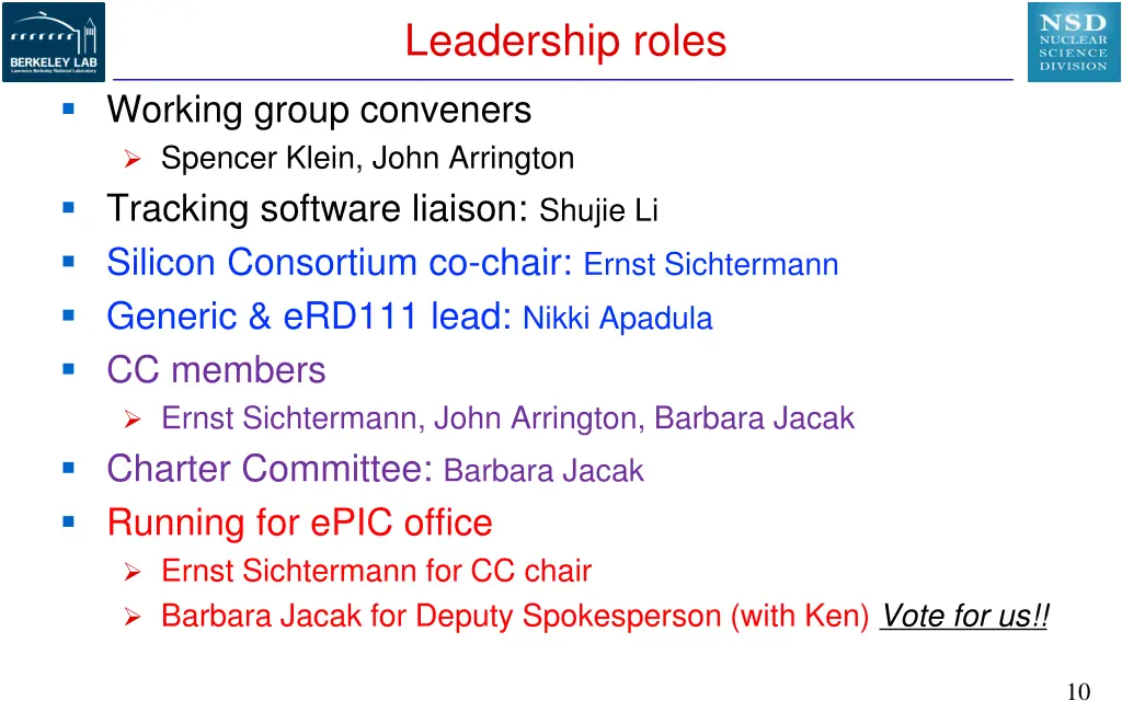 leadership roles