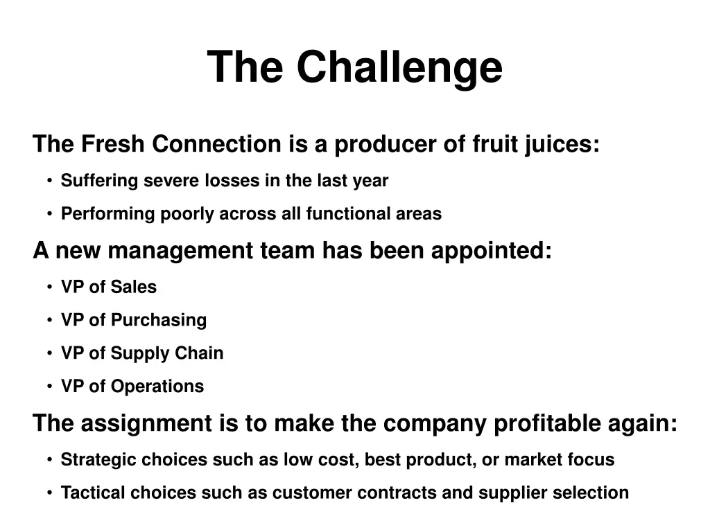 the challenge
