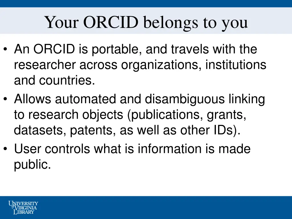 your orcid belongs to you