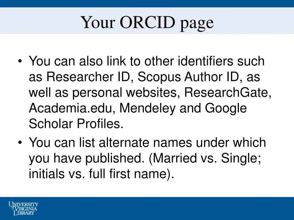 your orcid page 1
