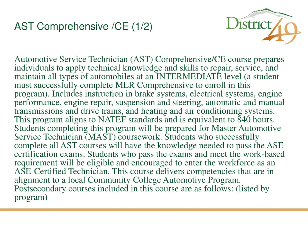 ast comprehensive ce 1 2