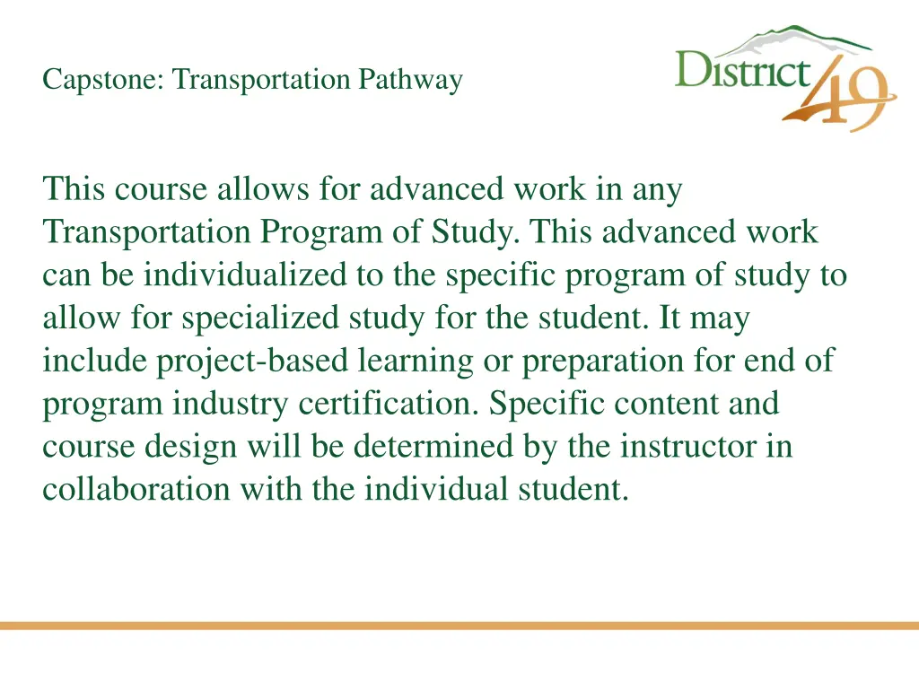 capstone transportation pathway
