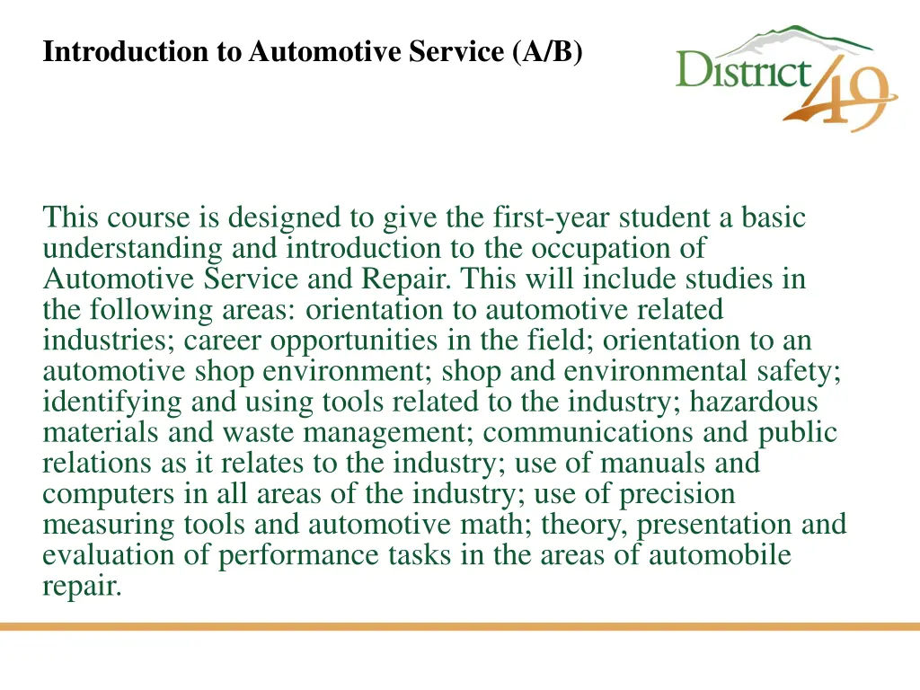 introduction to automotive service a b