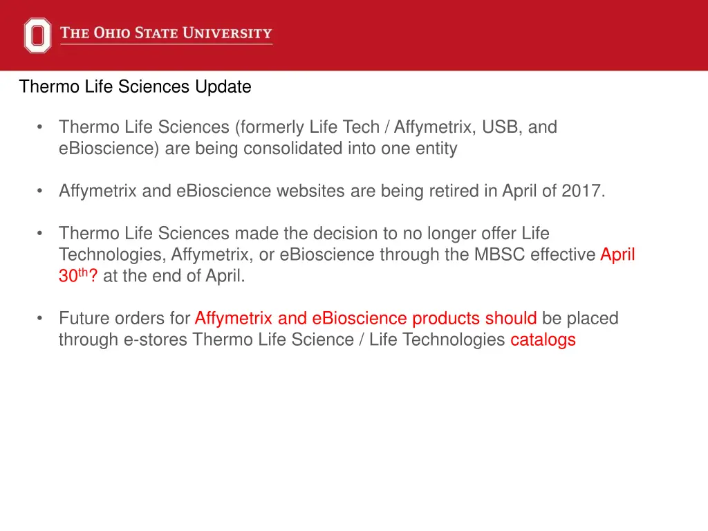 thermo life sciences update