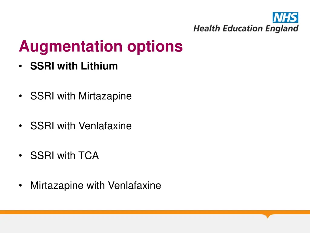 augmentation options ssri with lithium