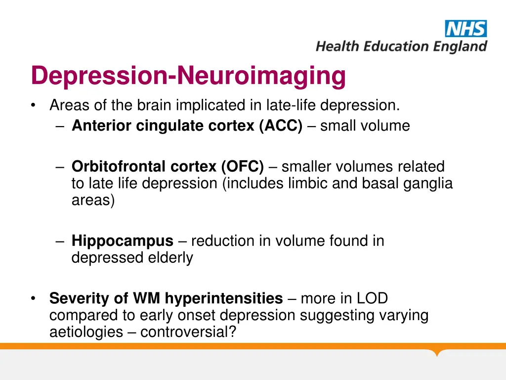 depression neuroimaging areas of the brain
