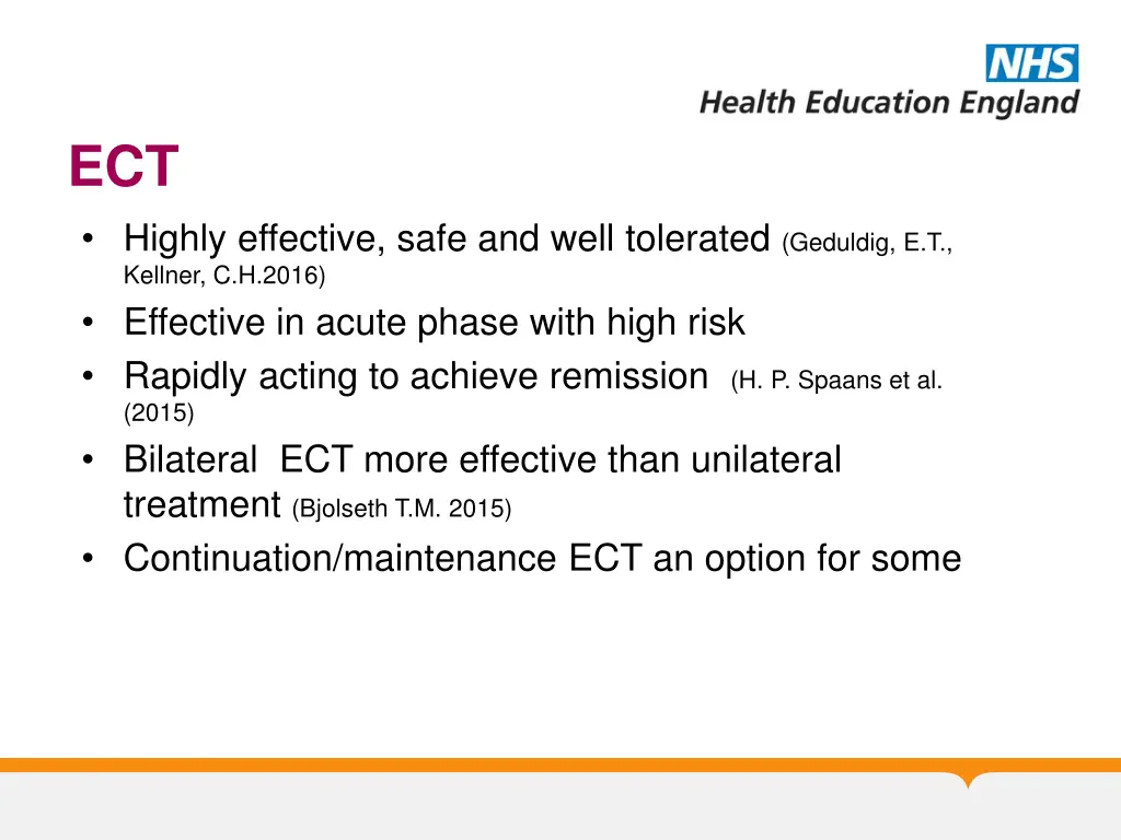 ect highly effective safe and well tolerated