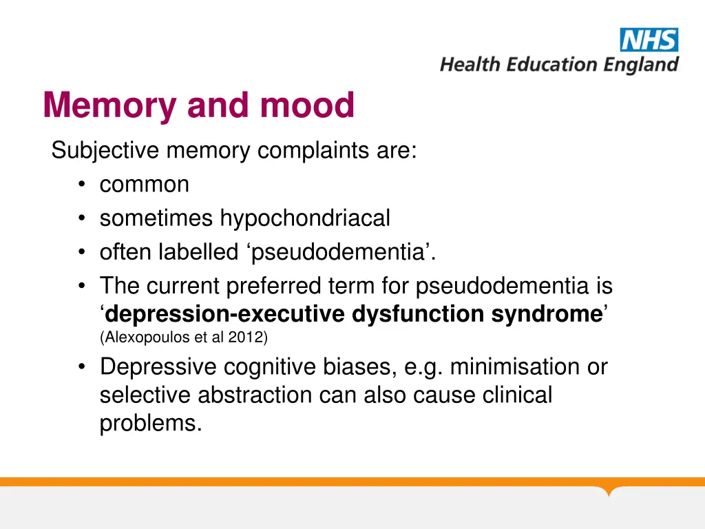 memory and mood subjective memory complaints
