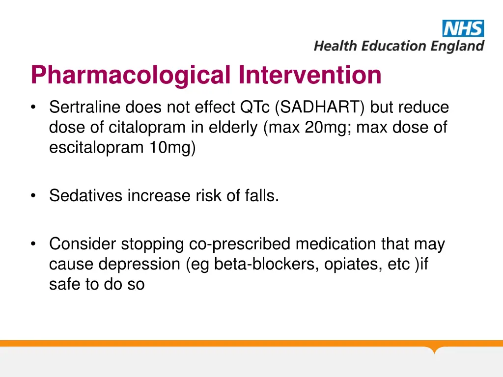 pharmacological intervention sertraline does