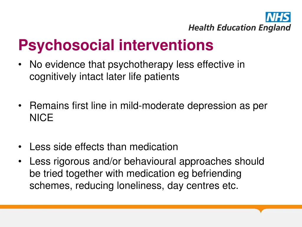 psychosocial interventions no evidence that