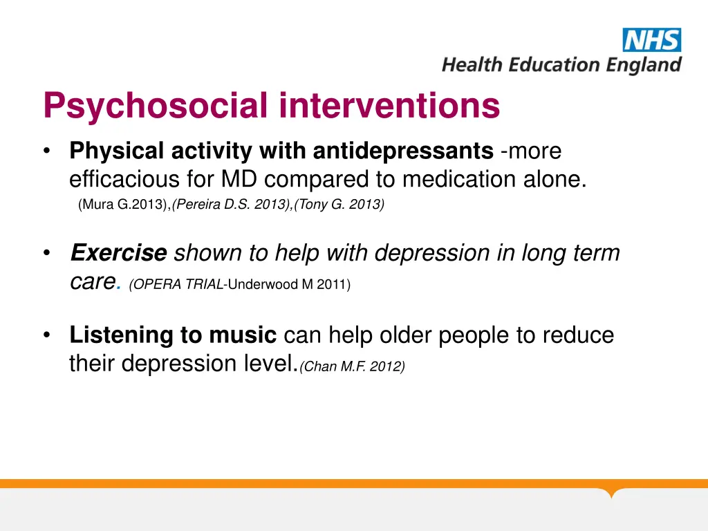 psychosocial interventions physical activity with