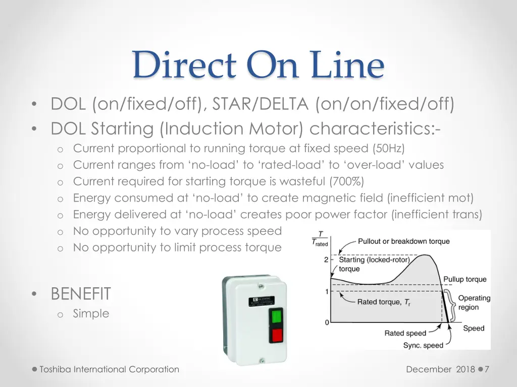 direct on line dol on fixed off star delta
