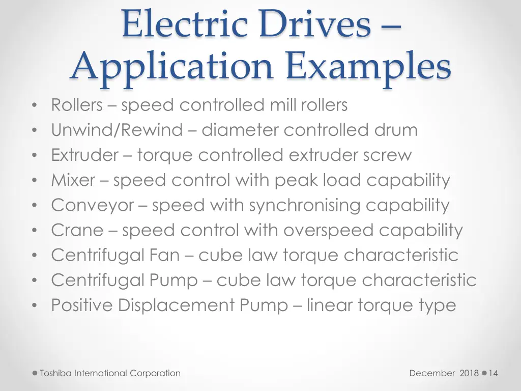 electric drives application examples rollers